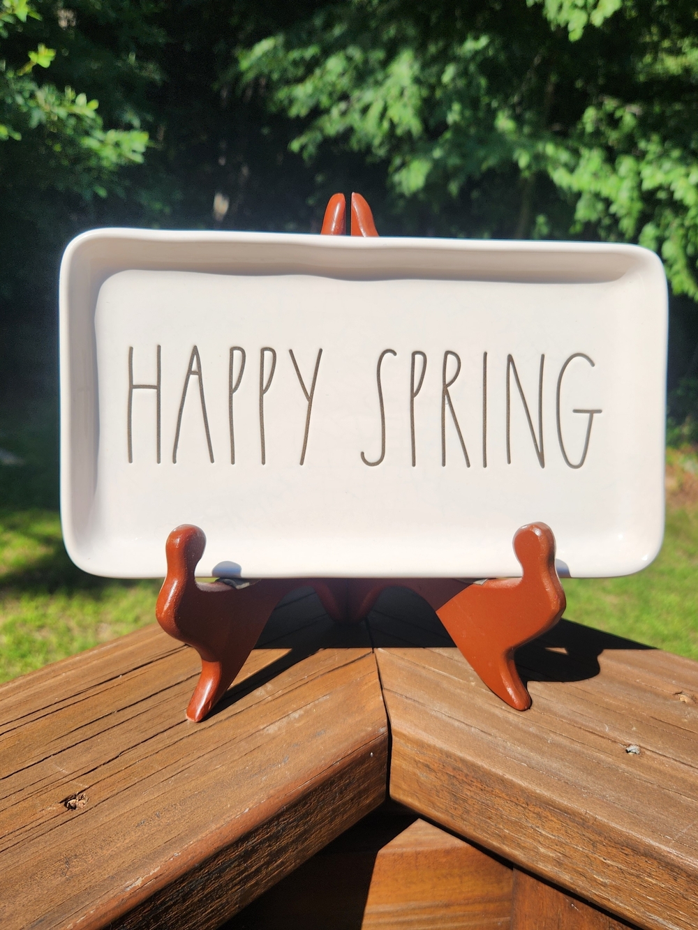 Rae Dunn "HAPPY SPRING" Trinket Tray / Jewelry Tray / Soap Tray